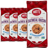 Matts Bakery | Oatmeal Raisin Cookies | Soft-Baked, Non-GMO, All-Natural Ingredients; 4 Bags (10.5oz Each)