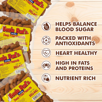 Uncle Bud'S Deep Fried Peanuts In Shell (4-Pack) | Old Bay Seasoning Peanuts, Peanuts Individual Packs, Spicy Peanuts, Nuts Indi