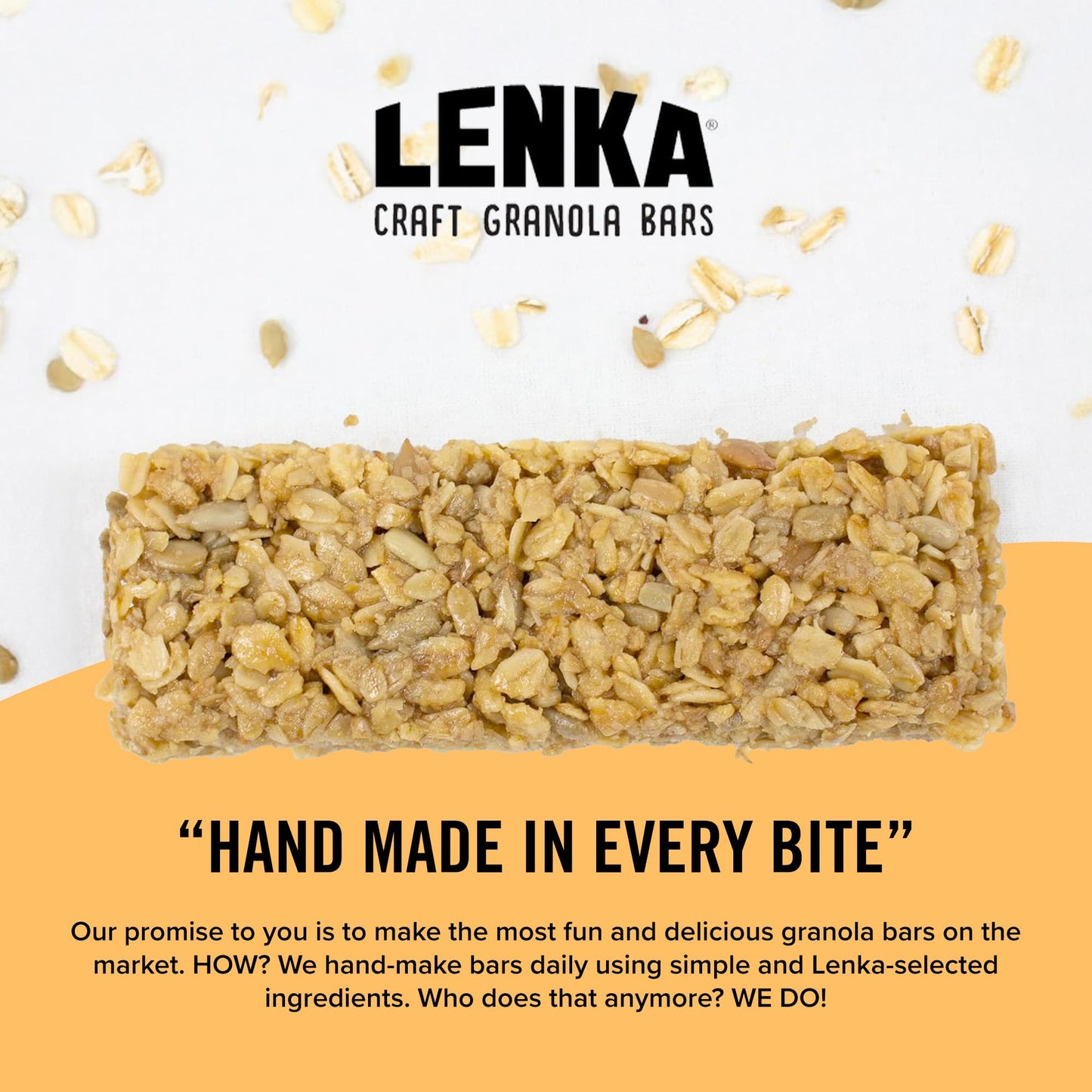 Lenka Handmade Craft Granola Bars - Vanilla Espresso Gluten Free High Fiber - Nutritious & Delicious Snack Bar - 12 Pack