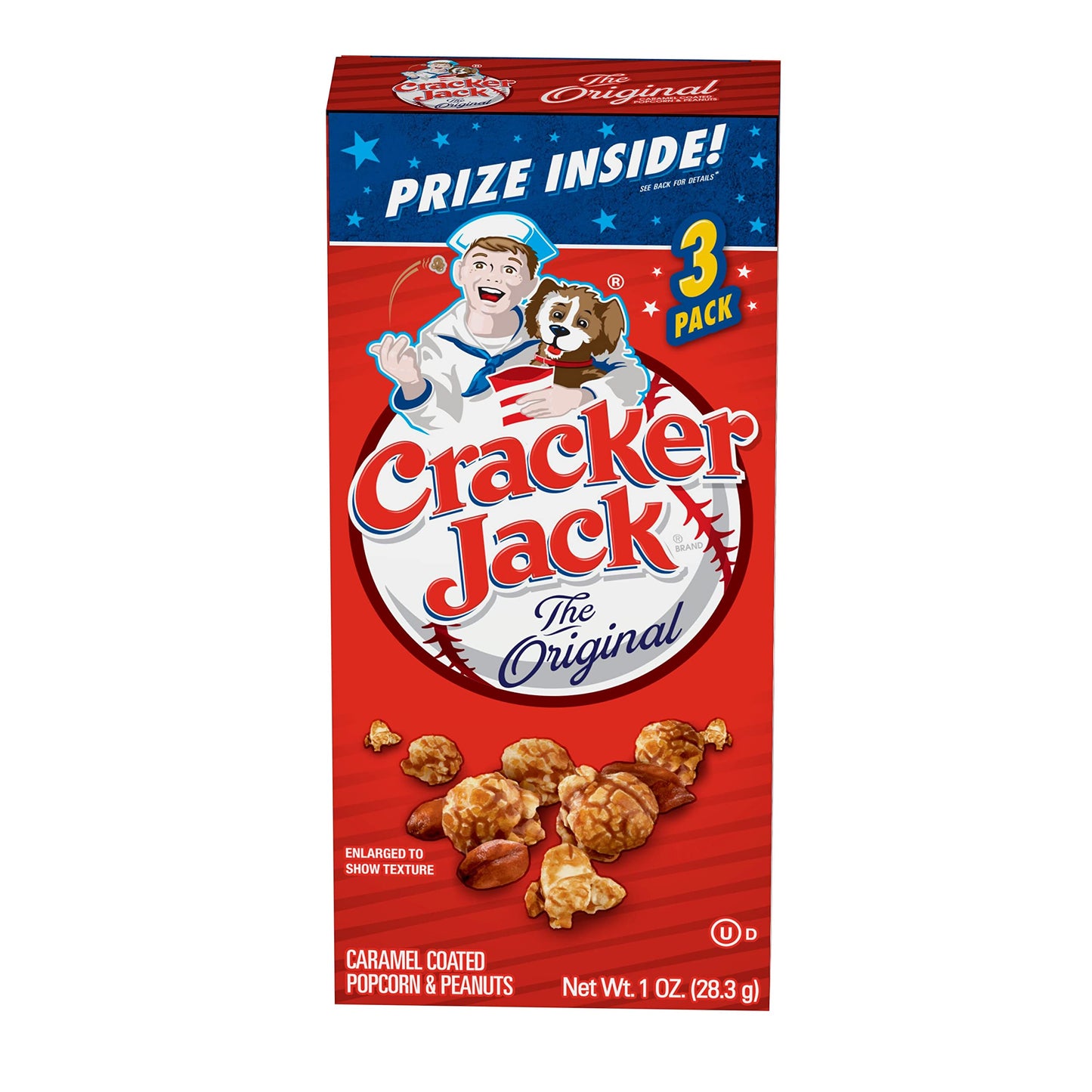 Cracker Jack Popcorn & Peanuts, Caramel Coated,1 Ounce (Pack Of 3)
