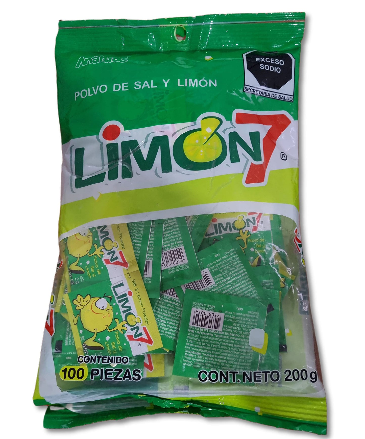 Limon 7 Salt & Lemon Powder 100Pc Bag 7Oz By Mexican Candy