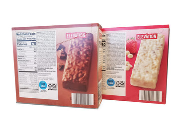 Elevation Protein Meal Bars Strawberry and Double Chocolate 9.5oz 270g (Two Boxes)