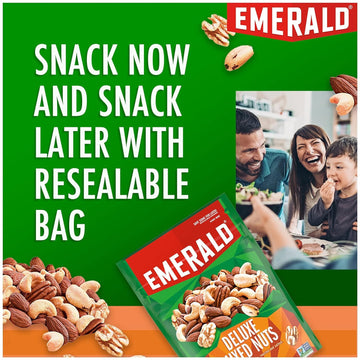 Emerald Nuts, Deluxe Mixed Nuts, 5 Oz, Resealable Bag (Pack Of 2)