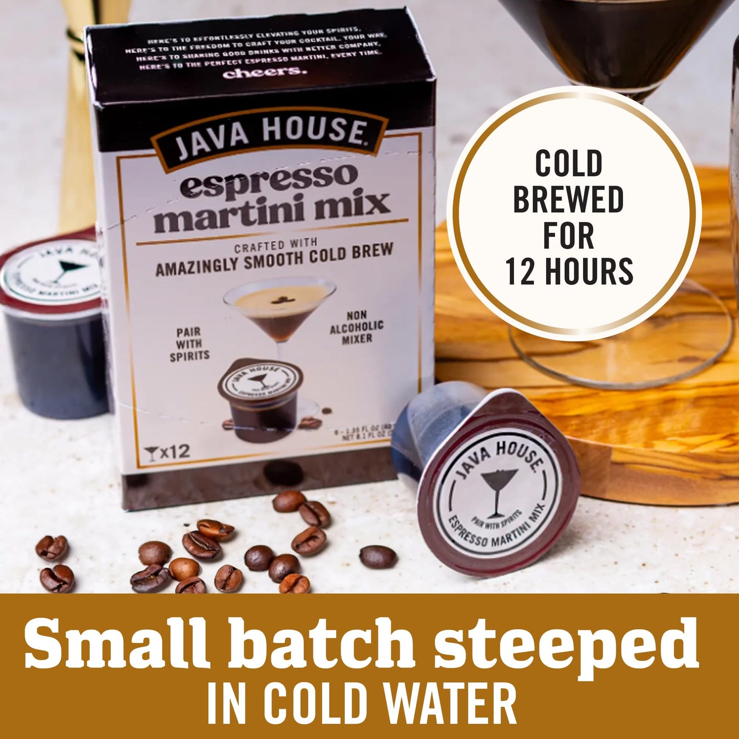 Java House Cold Brew Espresso Martini Pods – 100% Arabica – 6 Pack (Makes 12 Cocktails) – Smooth Coffee with Vanilla Notes