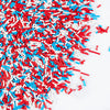 Patriotic Sprinkles for Cake Decorating Edible Red White and Blue Jimmies Sprinkles Mix 7 ounce for Cookies Ice Cream Chocolate