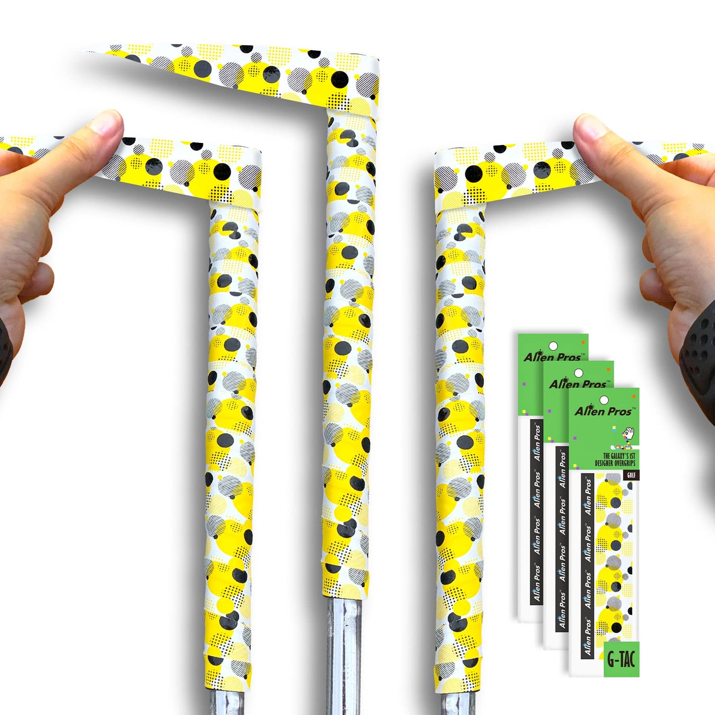 Alien Pros Golf Grip Wrapping Tapes (3-Pack) - Innovative Golf Club Grip Solution - Enjoy A Fresh New Grip Feel In Less Than 1 M