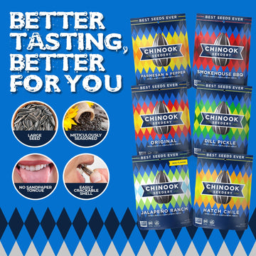 Chinook Seedery Roasted Jumbo Sunflower Seeds - Keto Snacks Sampler - Best For Snack Packs - Gluten Free, Non GMO Snack Food Gif