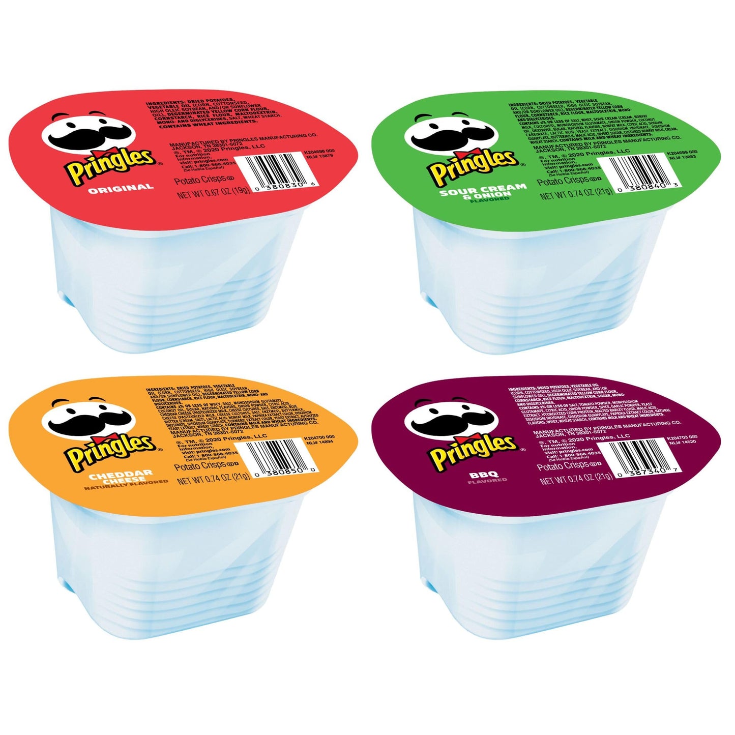 Pringles Potato Crisps Variety Pack, 36 Snack Cups, Lunch Snacks, Model L-060
