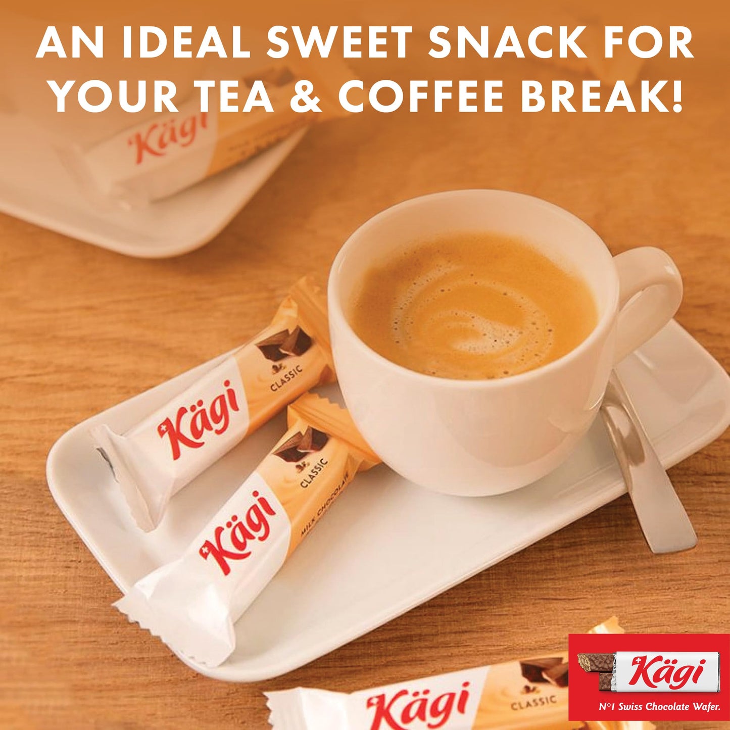 Kägi Swiss Milk Chocolate Mini Wafers, Crispy Coated , 300g, Brown, Individually Wrapped, Collector’s Gift Box