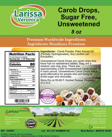Carob Drops, Sugar Free, Unsweetened (8 oz, ZIN: 525697) - 3 Pack