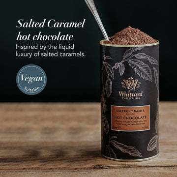 Whittard Of Chelsea - Salted Caramel Flavor Hot Chocolate - Milk Chocolate Mix, Vegetarian, Vegan Friendly, Baking Cocoa (350G,