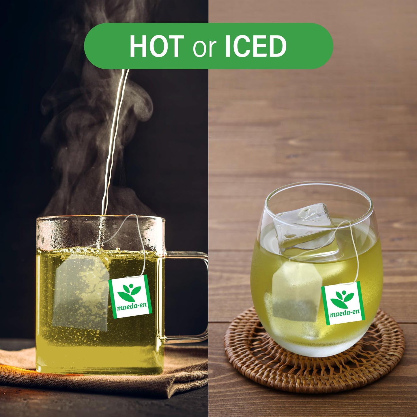 MAEDA-EN Sen-cha with Matcha Green Tea, 200 Individually Wrapped Teabags, 100 Count (Pack of 2), Authentic Japanese Green Tea