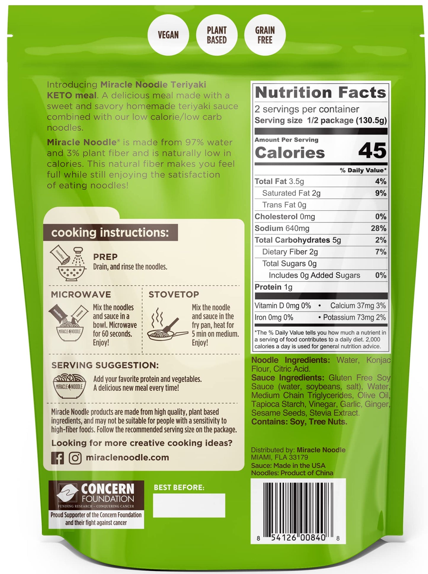 Miracle Noodle Teriyaki Konjac Shirataki Noodles - Plant Based, Vegan, Gluten & Grain Free, Non Gmo, Low In Calories & Carbs Noodles, 9.2 Oz, 6-Pack