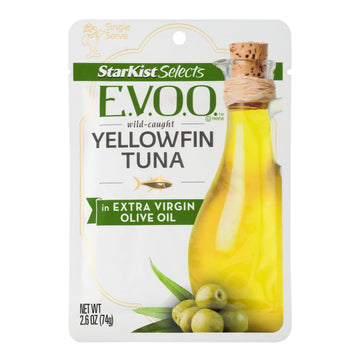 Starkist E.V.O.O. Yellowfin Tuna In Extra Virgin Olive Oil, Single Serve Pouch, 2.6 Oz