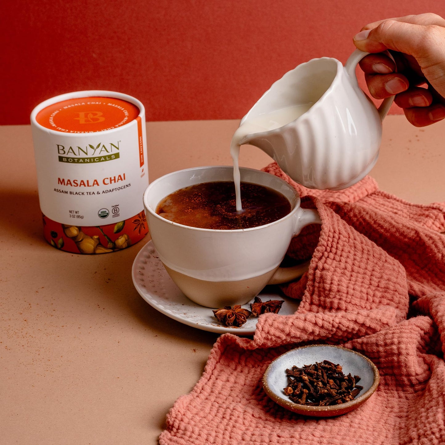 Banyan Botanicals Masala Chai - Organic Masala Chai Tea With Assam Black Tea And Adaptogenic Herbs - Moderately Caffeinated Tea