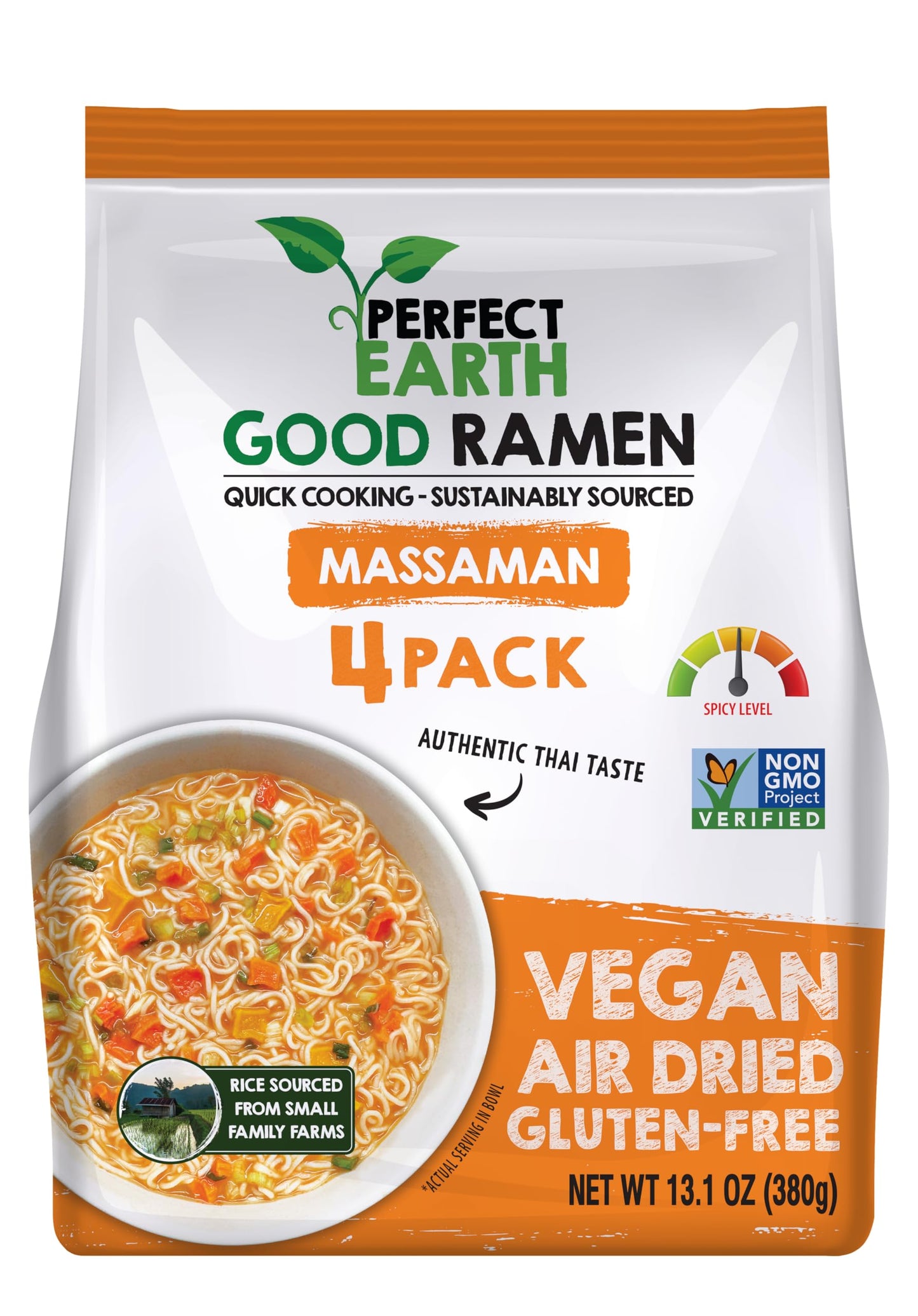 Perfect Earth Good Ramen Massaman Noodles - Authentic Vibrant Thai Flavor, Medium Spice, Organic & Gluten-Free Instant Noodle Ra