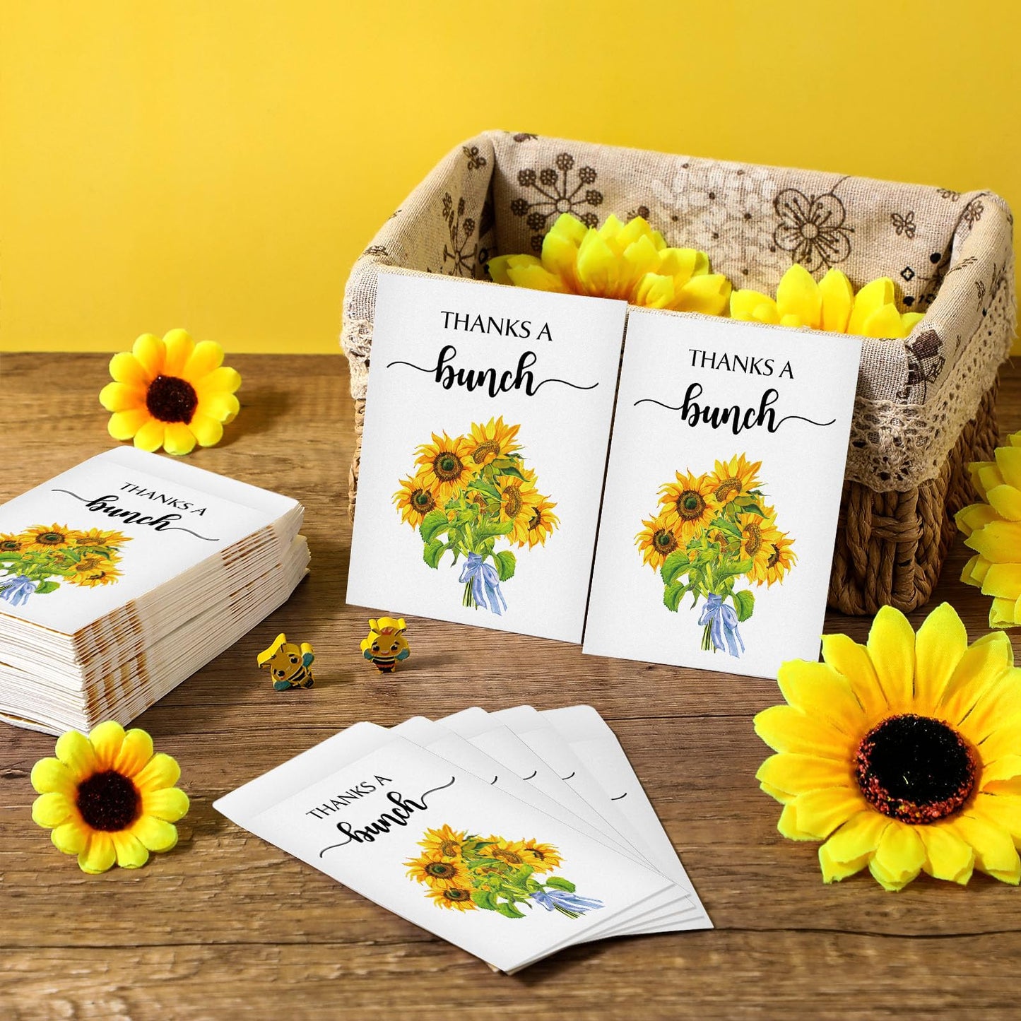 Fumete 100 Pcs Thank You Sunflower Seed Packets Wildflower Seed Packets Thanks A Bunch Party Favors Self Adhesive Seed Packets E