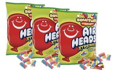 Airheads Xtreme Sourfuls Rainbow Berry Candy, Sour Chewy Candy, 2.8 oz, 3 Bags