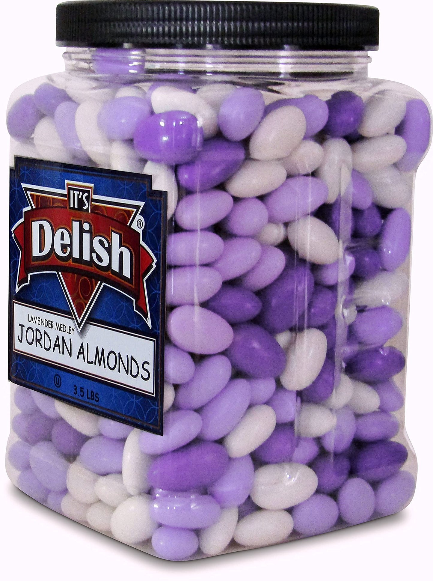 Lavender Purple & White Jordan Almonds Medley By It'S Delish, 3.5 Lbs Jumbo Container | Valentines Mothers Day Girl Theme Bulk P
