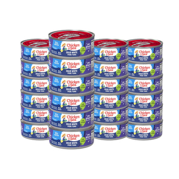 Chicken of the Sea Solid White Pure Tuna, Wild Caught, No Drain, Low Sodium, 4 oz. Can (Pack of 24)