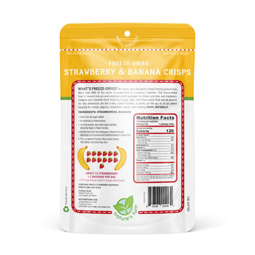 Natures Turn Freeze-Dried Fruit Snacks, Strawberry Banana Crisps, Pack Of 2 (1.2 Oz Each)
