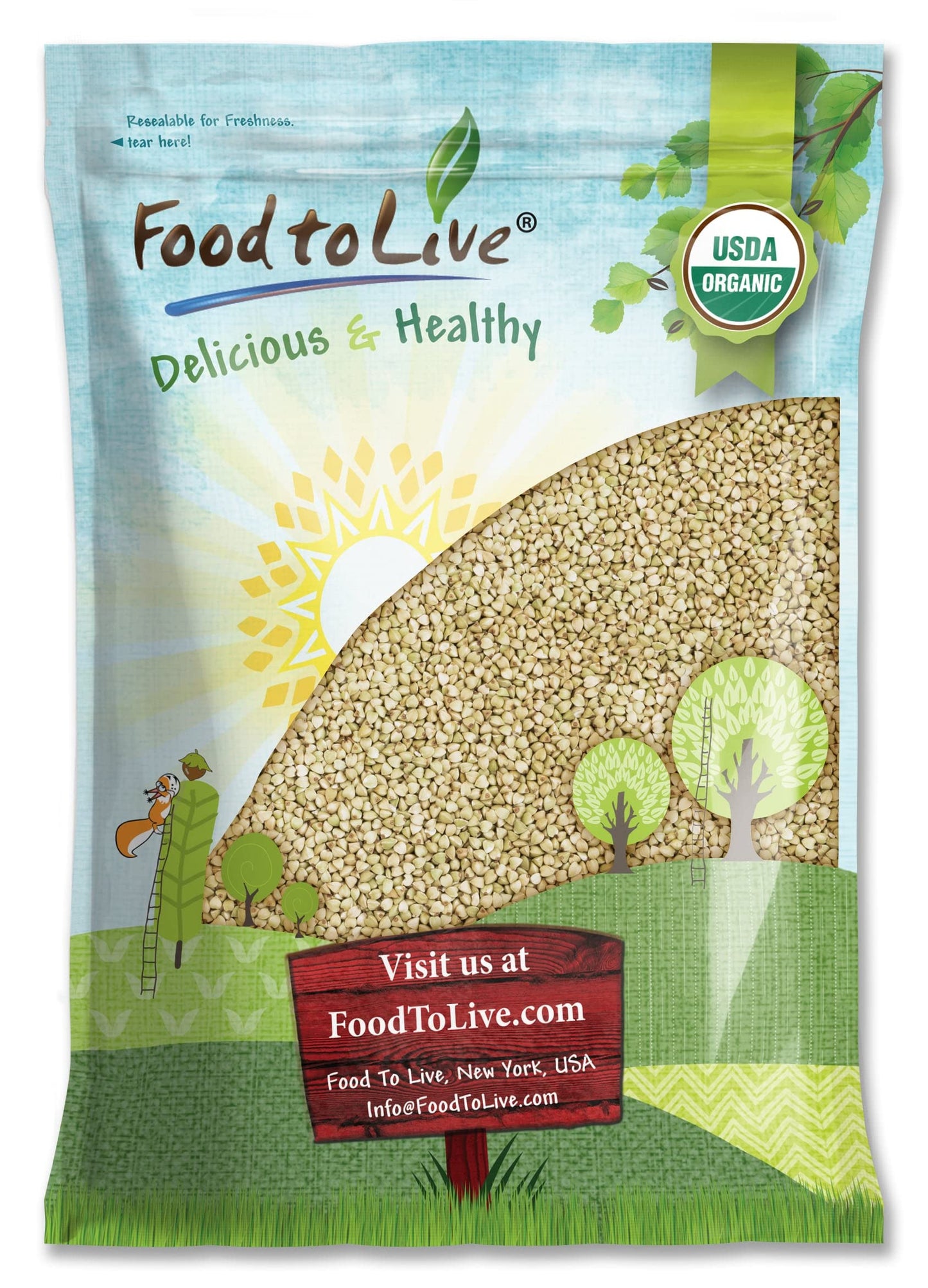 Food to Live Organic Buckwheat Groats, 8 Pounds - Whole Grain Buckwheat Seeds by Food to Live. Hulled, Non-GMO, Kosher, Raw, Veg