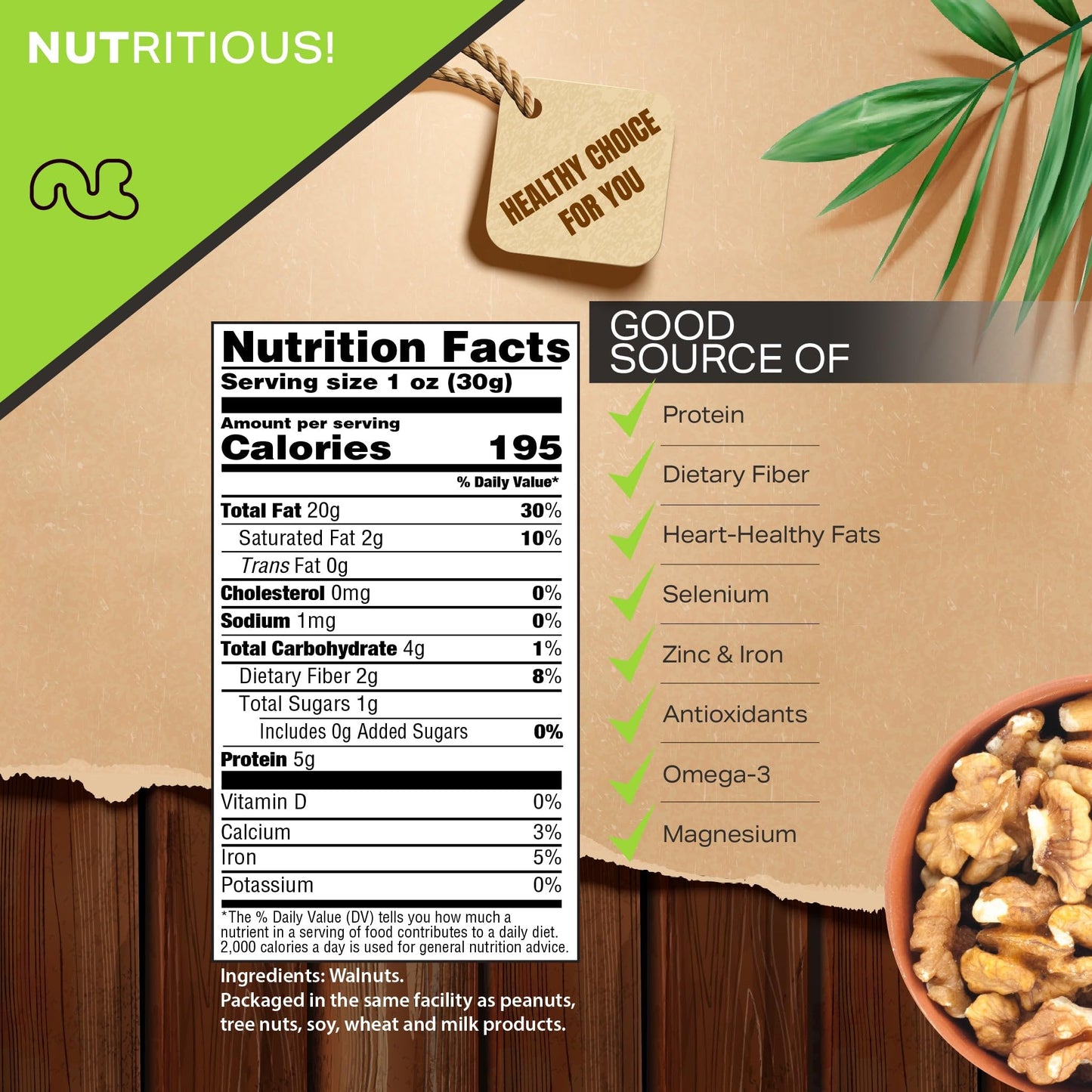 Nut Cravings - Raw Walnuts Halves & Pieces, Unsalted, Shelled, (32Oz - 2 Lb) Bulk Nuts Packed Fresh In Resealable Bag - Kosher H