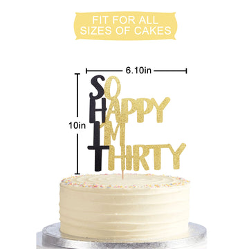 So Happy I'M Thirty Cake Topper - 30Th Birthday Cake Topper, Fabulous Birthday Cake Party Decorations.Black Men'S And Women'S 30