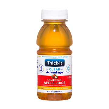 Thick-It Clear Advantage Moderately Thick Apple Juice, Honey Consistency, Ready-to-Drink, Digestible Swallowing Aid, Hydration o
