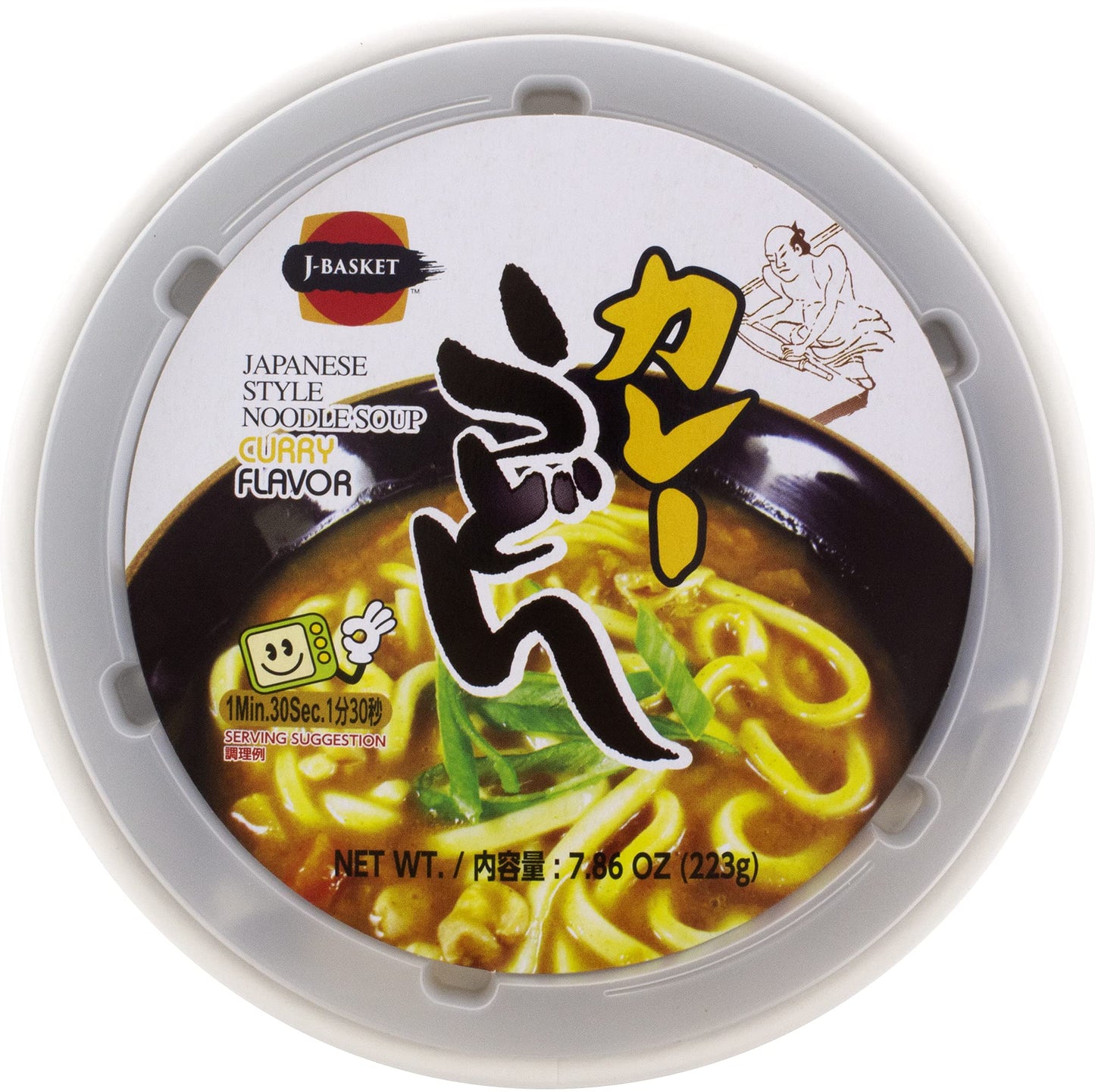 J-BASKET Curry Noodles, Udon, 7.86 Oz (Pack of 6)