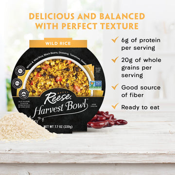 Reese Wild Rice Harvest Bowl | Black Beans, Tomatoes, Corn | High In Fiber & Protein (Pack Of 8)