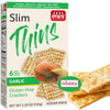 DOUzzle Gluten Free Flatbread Crackers, Slim Thins Garlic Flavor (6 Stay Fresh Packs - Pack of 1) Non Gebrokts Kosher for Passov