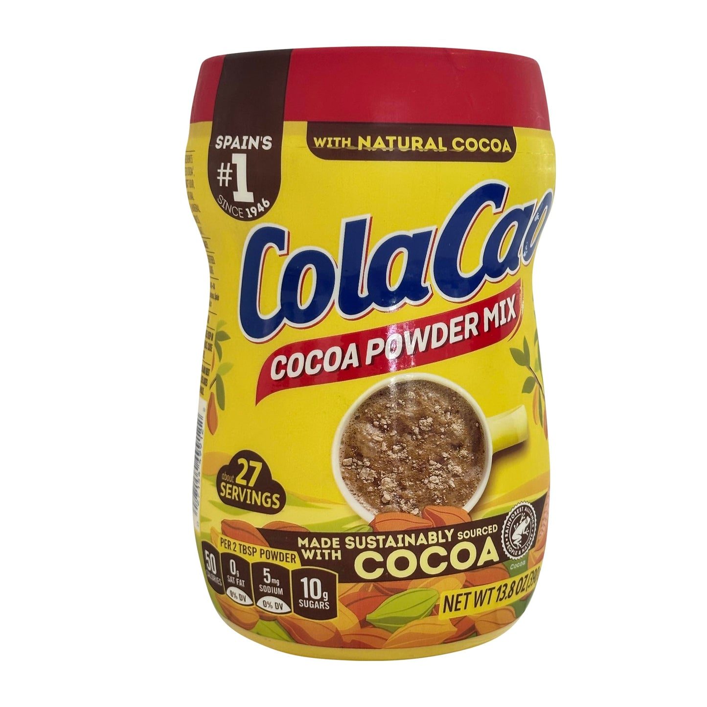 Cola Cao Cocoa Powder Mix 13.8 Oz (390 G) Per Unit 1 Pack. Colacao Chocolate Drink Mix. Colacao Oriflavor Blendal Espaa. Natural Cocoa With No Additives. About 27 Servings Per Unit. (1)