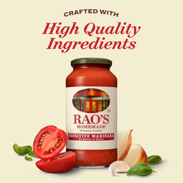 Raos Homemade Tomato Sauce, Sensitive Formula, 24 oz, Keto Friendly, Premium Quality Tomatoes from Italy