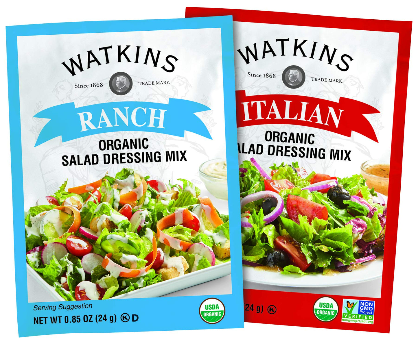 Watkins Organic Italian Salad Dressing Mix, 0.85 Oz. Packets, 12-Pack