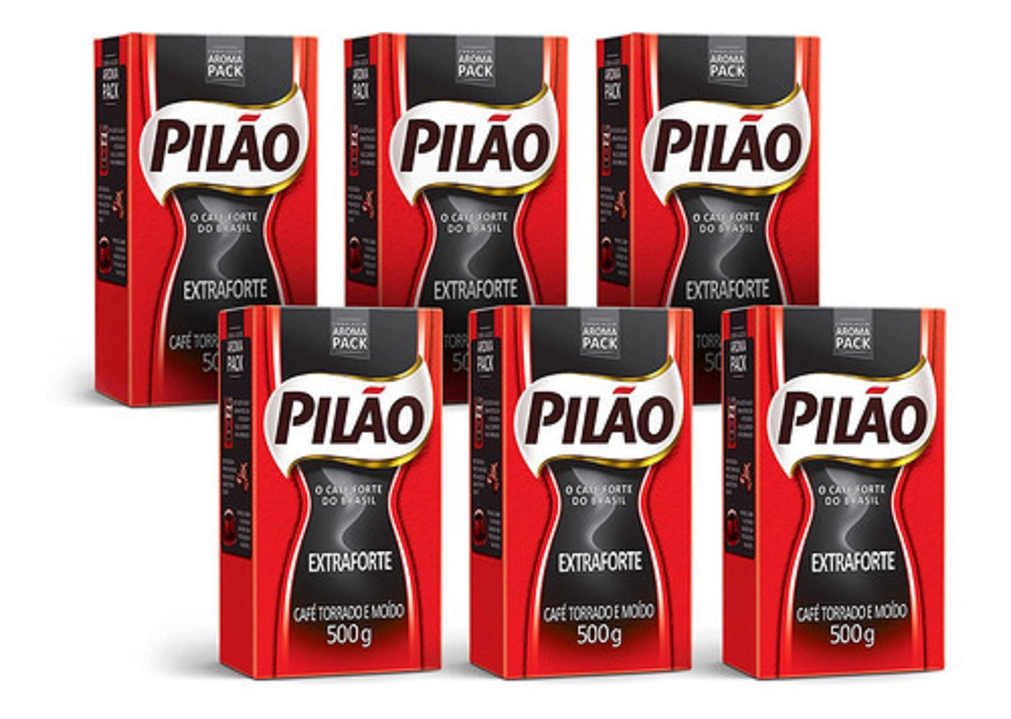 Cafe Pilao Extraforte Extra Strong Coffee 500gr 6 Pack