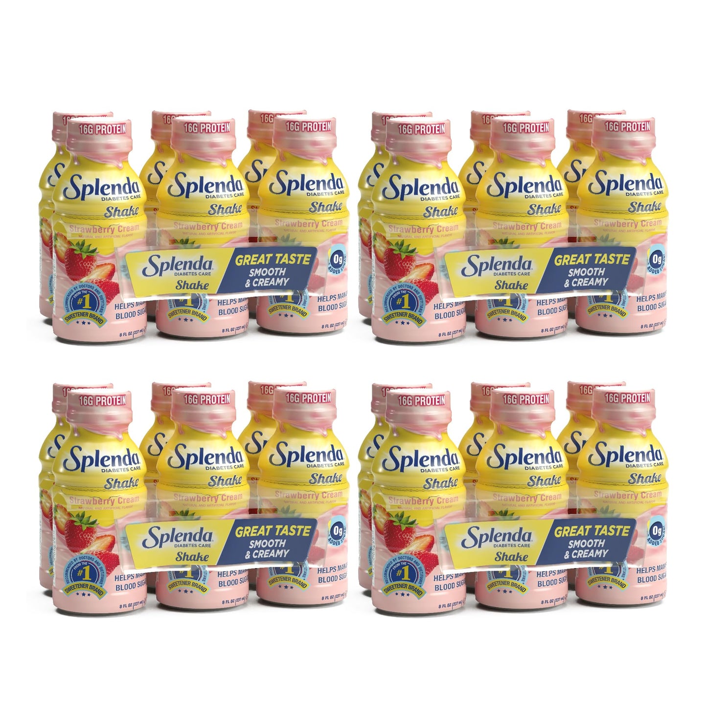 SPLENDA Meal Replacement Shakes, Strawberry Cream, 8 Fl Oz, Pack of 24