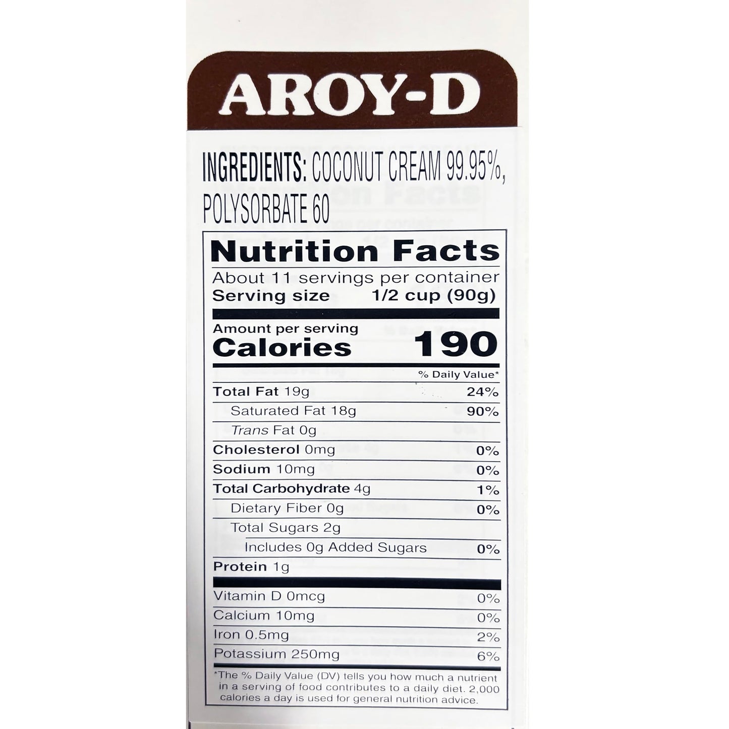Aroy-D Coconut Cream, 33.8 Fluid Ounce (6-Pack)