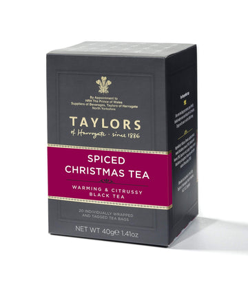 Taylors of Harrogate Spiced Christmas, Holiday Black Tea, Individually Wrapped Bags, 20 Count (Pack of 6), Deep, Festive and Spi