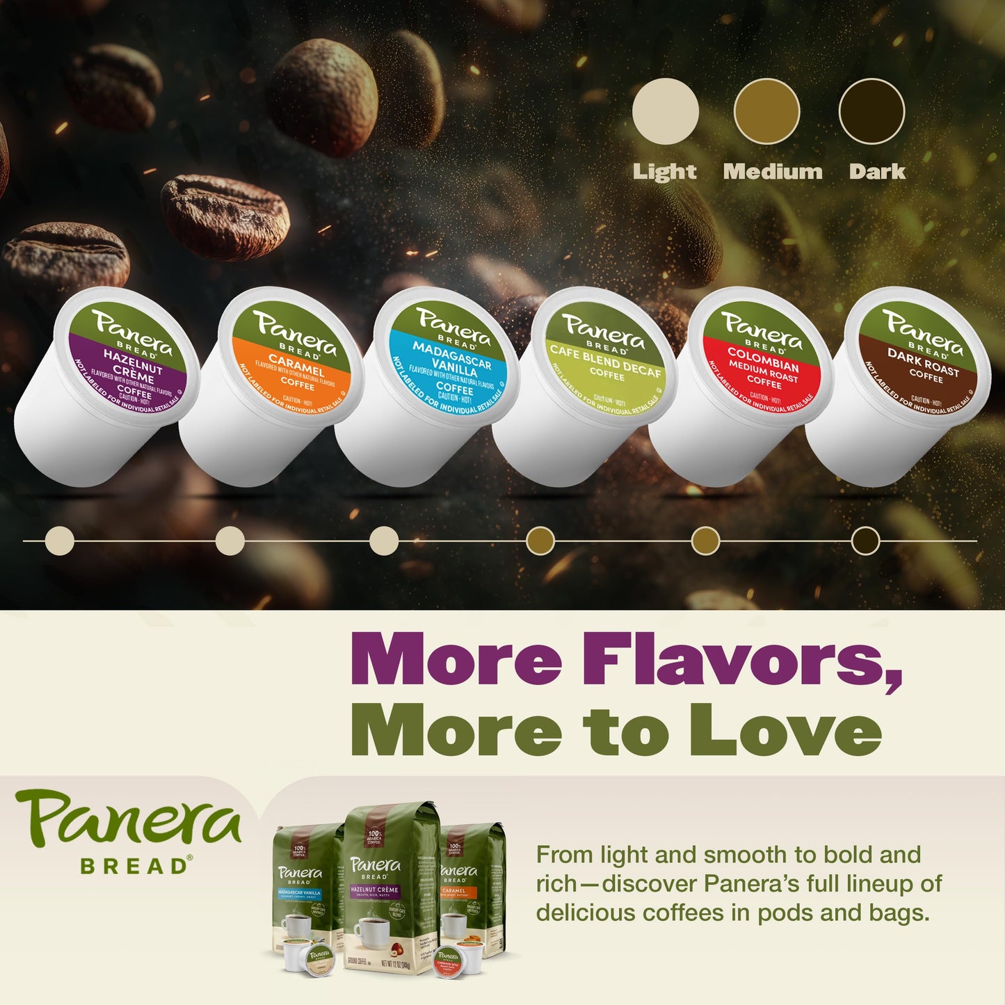 Panera Bread Hazelnut Crme Light Roast Coffee - Cafe-Quality Cup Pods Smooth Buttery Flavor 100% Arabica No Artificial Ingredients 60 Single Serve Pods (6 Packs of 10)
