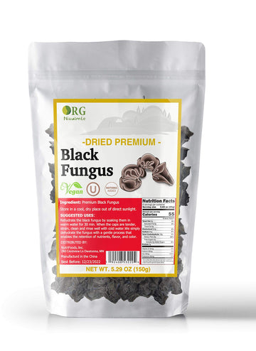 Orgnisulmte Dried Black Fungus Woodear Mushrooms Premium All Natural Vegan And Gluten-Free,5.29Oz(150G)