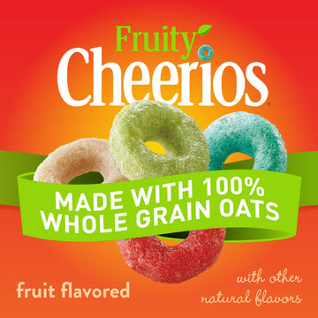 Fruity Cheerios Cereal, Heart Healthy Cereal, Made With 100% Whole Grain Oats, Family Size, 18.4 oz