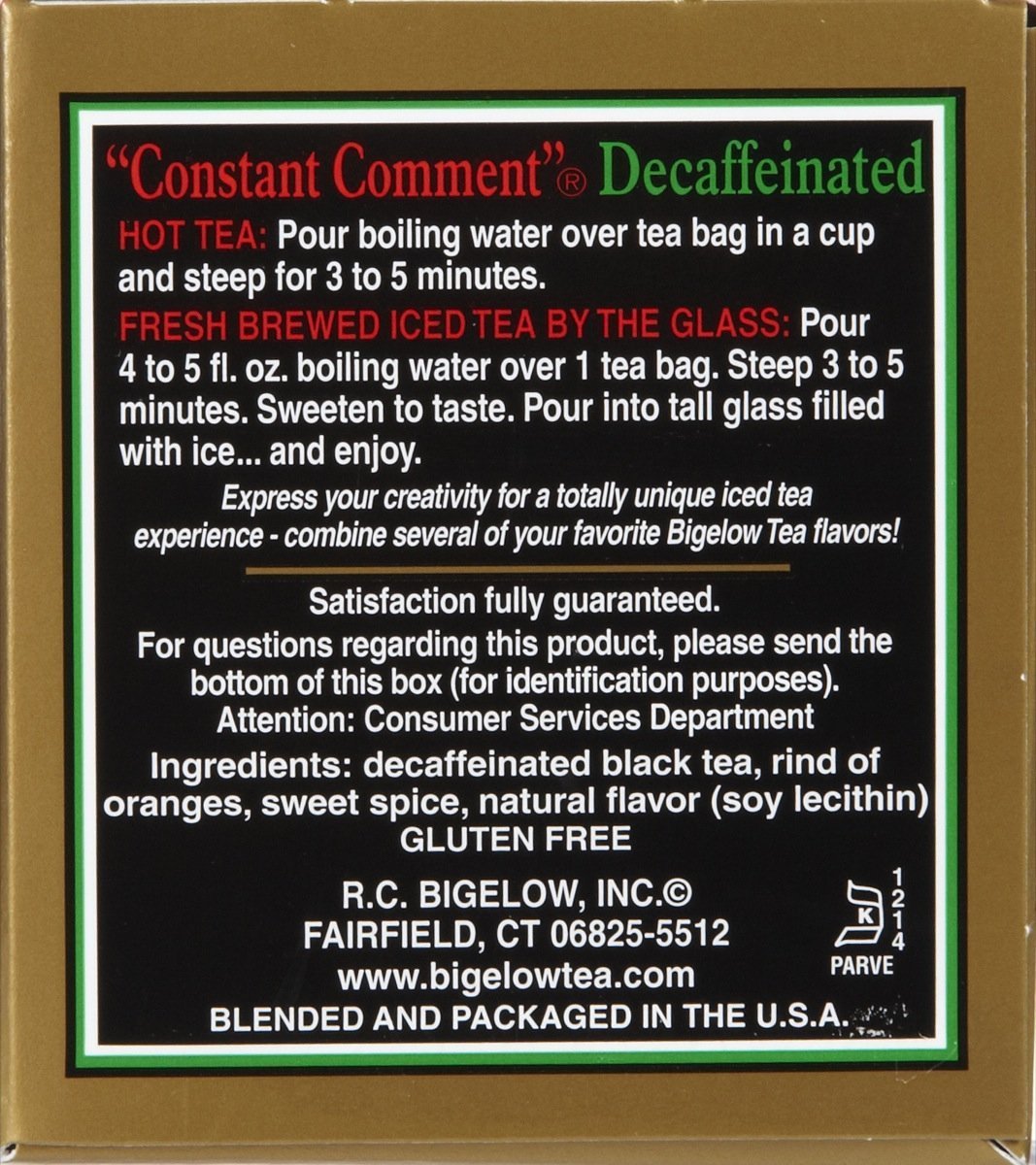 Bigelow, Constant Comment Tea (Decaffeinated), 20 Count