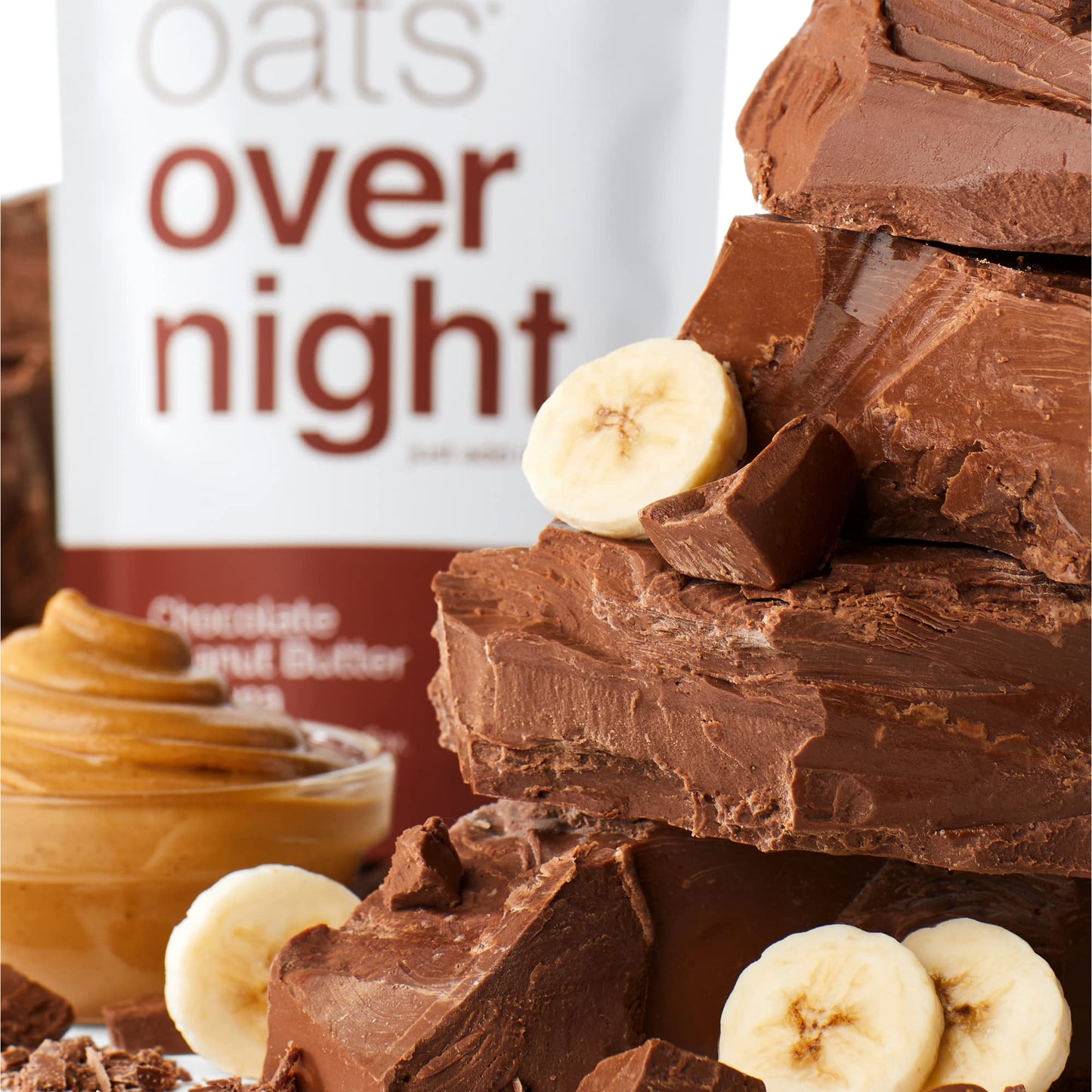 Oats Overnight Chocolate Peanut Butter Banana Overnight Oats - 20g Protein, Gluten Free, 2.8 oz (Pack of 24)