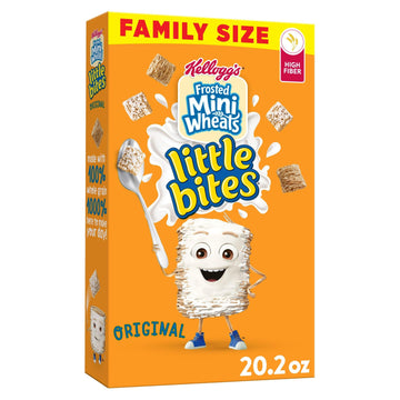Kelloggs Frosted Mini-Wheats Little Bites Breakfast Cereal, Kids Cereal, Family Breakfast, Family Size, Original, 20.2oz Box (1