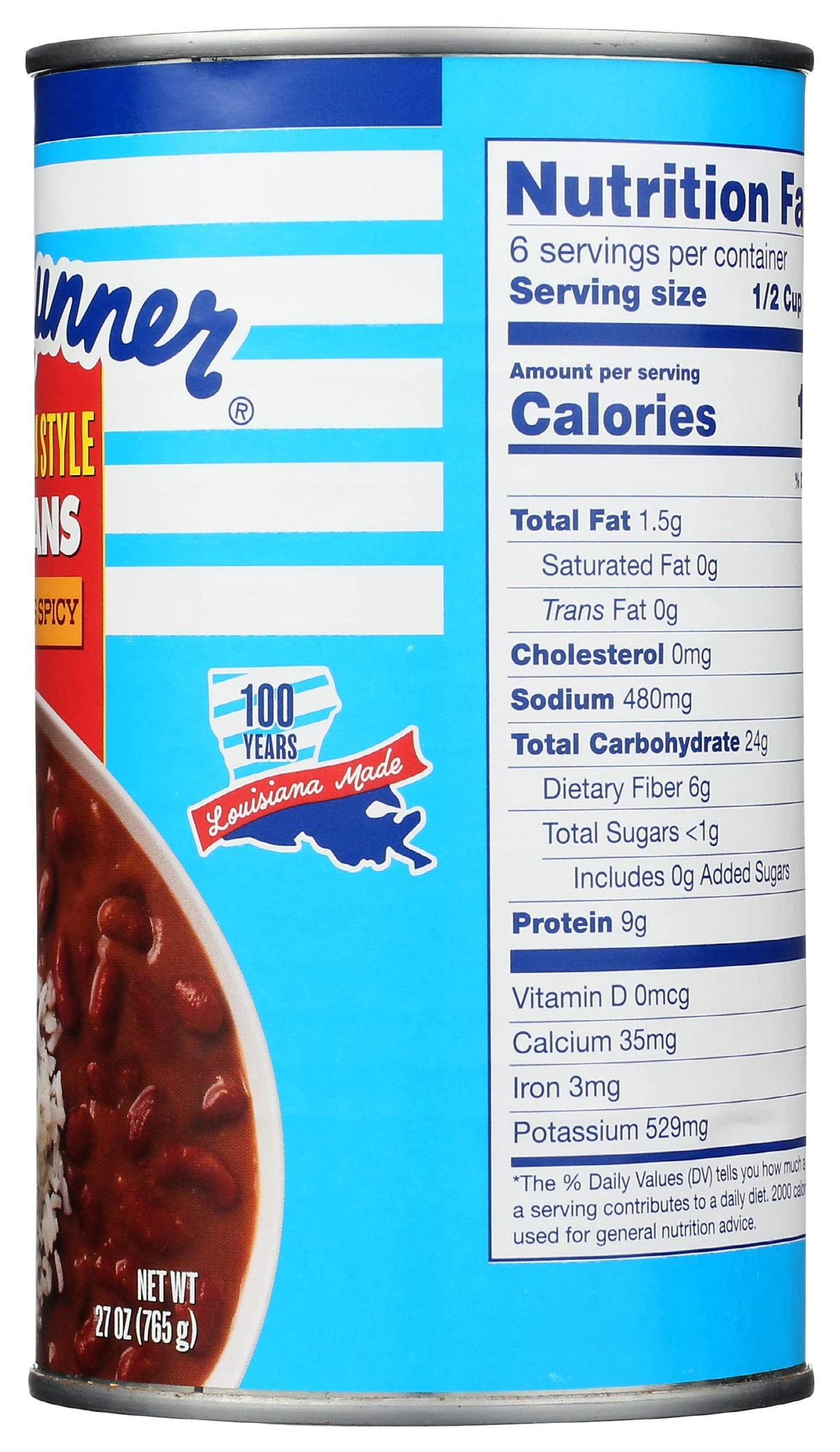 Blue Runner New Orleans Spicy Creole Cream Style Red Beans, 27 Oz