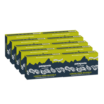Patagonia Provisions - Lemon Herb Mussels in Extra Virgin Olive Oil | Responsibly sourced | 16g Protein & Gluten Free | Pack of