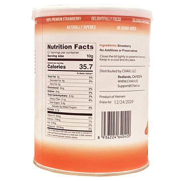 Chavi Freeze-Dried Strawberry | Healthy 1 Ingredient Superfood - No Added Sugars Or Preservatives - Non-Gmo, Vegan, Gluten-Free