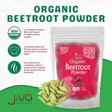 Jiva Organics Beet Root Powder 7 Oz Bag - For Baking & Smoothies - Pure & Natural, Non-Gmo, Vegan