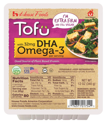 House Foods, Tofu With Dha Omega-3 Extra Firm, 12 Oz